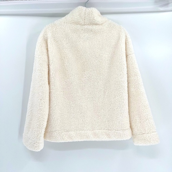 Gap Body Sherpa Mock Neck Ivory Pullover Size S/P - Picture 5 of 13